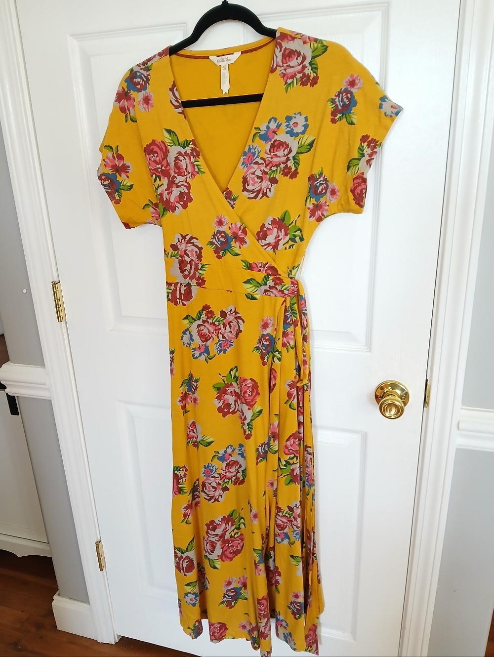 Matilda Jane Alana Mustard Floral Cotton Wrap Maxi Dress Boho Cottage Fairy - Picture 2 of 6